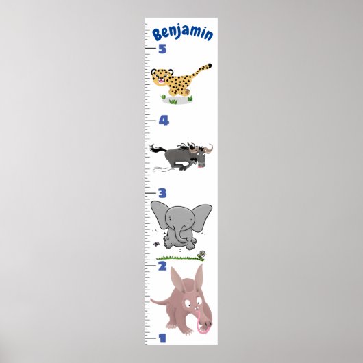 かわいいサファリの動物の漫画ポスター ポスター (正面)