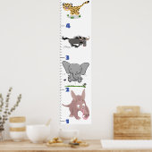 かわいいサファリの動物の漫画ポスター ポスター (キッチン)