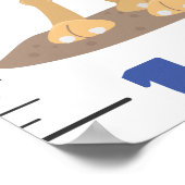 かわいいサファリの動物の漫画 ポスター (角)