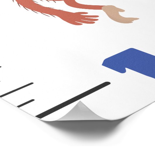 かわいいサファリの動物の漫画 ポスター (角)