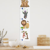 かわいいサファリの動物の漫画 ポスター (キッチン)