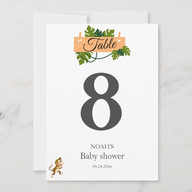 かわいいサファリの動物の緑の赤ちゃんシャワー (正面)
