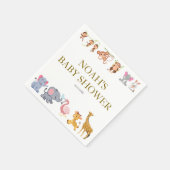 かわいいサファリの動物の緑の赤ちゃんシャワー スタンダードカクテルナプキン (角)