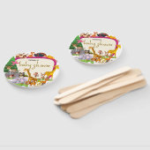 かわいいサファリの動物の緑の赤ちゃんシャワー ハンドファン (組立なし)