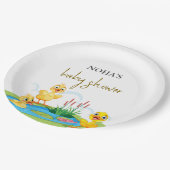 かわいいサファリの動物の緑の赤ちゃんシャワー ペーパープレート (アングル)