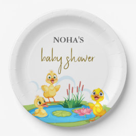 かわいいサファリの動物の緑の赤ちゃんシャワー ペーパープレート