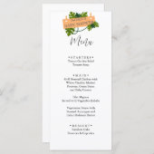 かわいいサファリの動物の緑の赤ちゃんシャワー メニュー (正面/裏面)