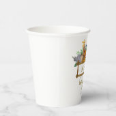 かわいいサファリの動物の緑の赤ちゃんシャワー 紙コップ (右)