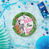 かわいいサファリの動物の誕生日1日 |ジャングル動物 ペーパープレート (パーティー)