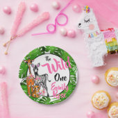 かわいいサファリの動物の誕生日1日 |ジャングル動物 ペーパープレート (パーティー)