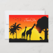 かわいいサファリの動物の追加文字 サンキューカード (正面)