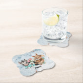 かわいいサファリの動物の青いジャングル子供へ ペーパーコースター (インサイチュ)