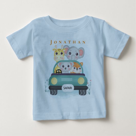 かわいいサファリの動物を見つけよう ベビーTシャツ (正面)
