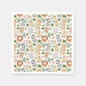 かわいいサファリの動物 スタンダードカクテルナプキン (正面)