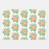 かわいいサファリの動物 ラッピングペーパーシート (正面3)