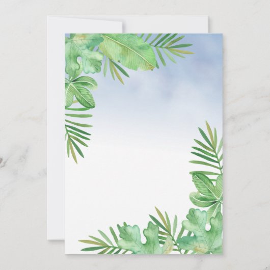 かわいいサファリの動物 |緑の赤ちゃんシャワー(郵便) 招待状 (裏面)