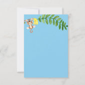 かわいいサファリの動物 |青い男の赤ちゃんシャワー サンキューカード (裏面)