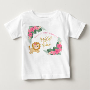 かわいいサファリの女の子はワイルドワン ベビーTシャツ