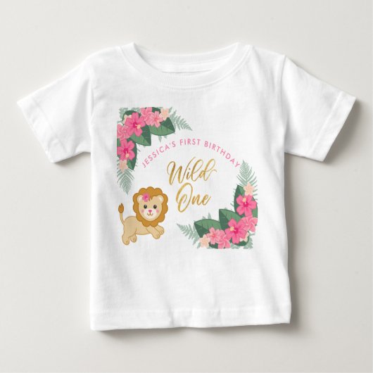 かわいいサファリの女の子ワイルドワン ベビーTシャツ (正面)