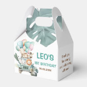 かわいいサファリの男の子の誕生日 フェイバーボックス (裏面サイド)