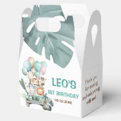 かわいいサファリの男の子の誕生日 フェイバーボックス (オープン)
