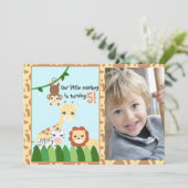 かわいいサファリの誕生日 招待状 (スタンド正面)