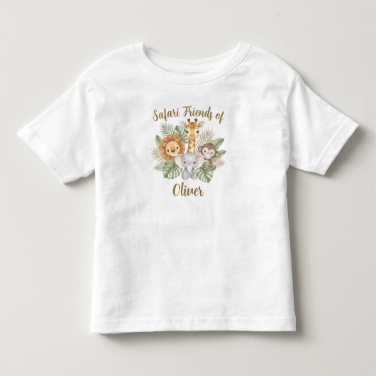 かわいいサファリの赤ちゃん動物  トドラーTシャツ (正面)