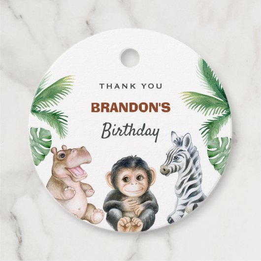 かわいいサファリの赤ちゃん動物 フェイバータグ (正面)