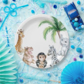 かわいいサファリの赤ちゃん動物 ペーパープレート (パーティー)