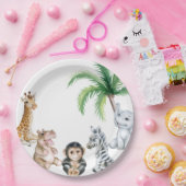 かわいいサファリの赤ちゃん動物 ペーパープレート (パーティー)