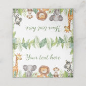 かわいいサファリアニマルズバースデーパーティー座席表 プレイスカード (外部開封)