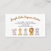 かわいいサファリアニマルチャイルドデイサービスベビーシッター 名刺 (正面)