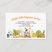 かわいいサファリアニマルチャイルドデイサービスベビーシッター 名刺 (正面)