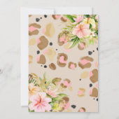 かわいいサファリアニマルワイルドワンガールファースト誕生日 招待状 (裏面)