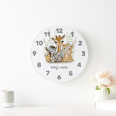 かわいいサファリアニマル子供部屋デコールウォールクロック ラージ壁時計 (ホーム)