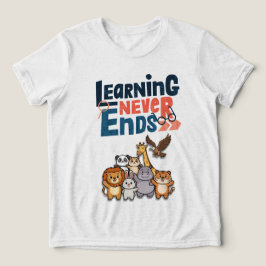 かわいいサファリアニマル教師デザイン トライブレンドＴシャツ