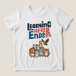 かわいいサファリアニマル教師デザイン トライブレンドTシャツ