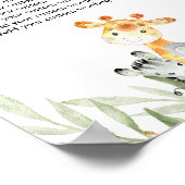 かわいいサファリカスタムの動物の緑が自分で作る ポスター (角)