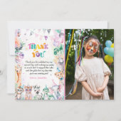 かわいいサファリキッズフォト誕生日サンキューカード サンキューカード (正面)