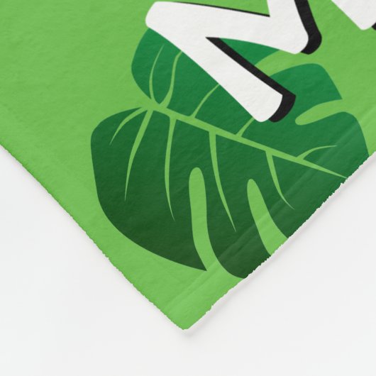 かわいいサファリサルの緑の漫画のジャングル名 フリースブランケット (角)