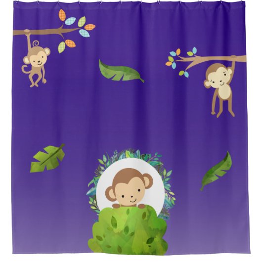 かわいいサファリサル シャワーカーテン (正面)