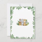 かわいいサファリジャングルの赤ちゃん動物たち サンキューカード (裏面)