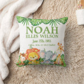 かわいいサファリジャングルアニマルズグリーンリーボーイ子供部屋 クッション (ブランケット)