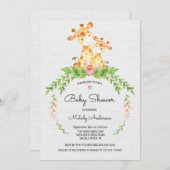 かわいいサファリジャングルキレーフベビーシャワー招待状 招待状 (正面/裏面)