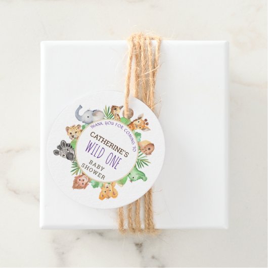 かわいいサファリジャングルボーイズ赤ちゃんシャワー フェイバータグ (インサイチュ)