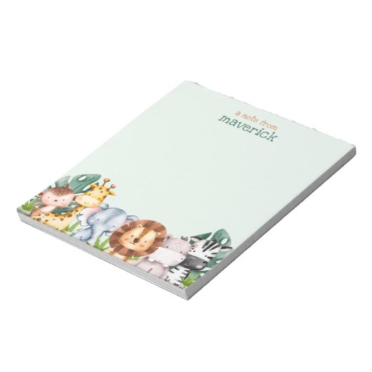 かわいいサファリジャングル動物の子供たち ノートパッド (回転)