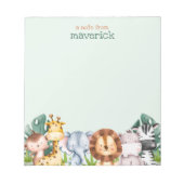 かわいいサファリジャングル動物の子供たち ノートパッド (正面)