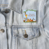 かわいいサファリジャングル動物の少年の赤ちゃんシャワーボタン 缶バッジ (インサイチュ)