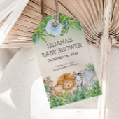 かわいいサファリジャングル動物の男の子の赤ちゃんシャワー ギフトタグ