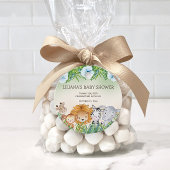 かわいいサファリジャングル動物の男の子の赤ちゃんシャワー フェイバータグ